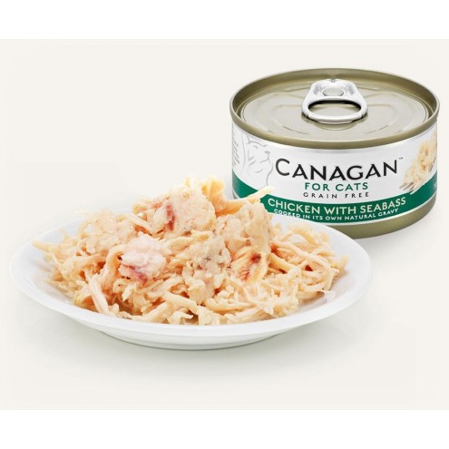 Canagan 無穀物雞肉伴鱸魚配方貓罐頭 75g x12