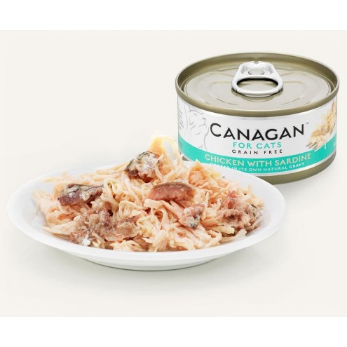 Canagan 無穀物雞肉伴沙甸魚貓罐頭 75g x12